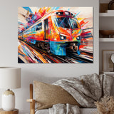Train Fusion Of Lines - Train Canvas Wall Art