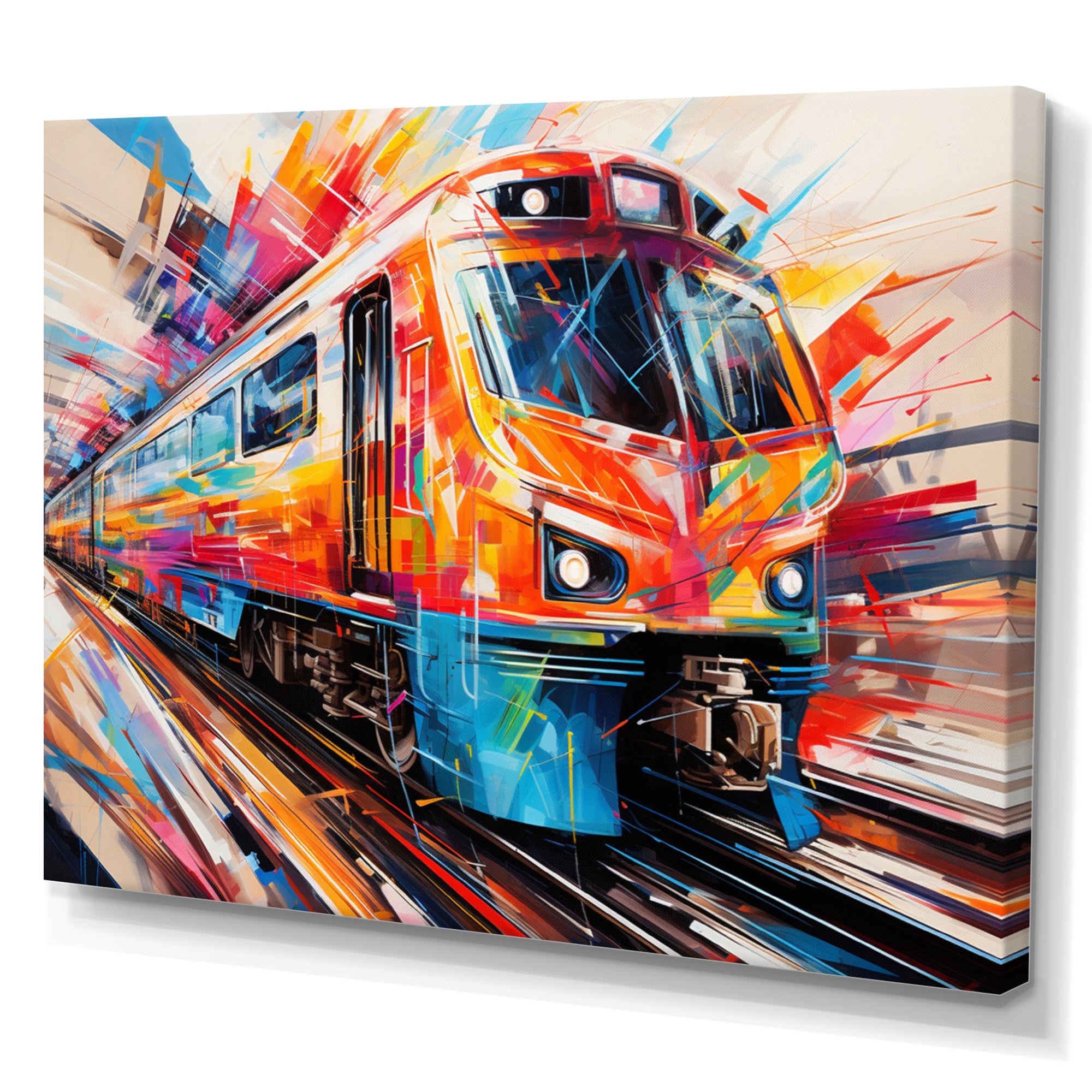 Train Fusion Of Lines - Train Canvas Wall Art