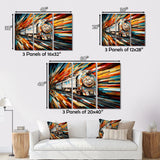 Abstract Train Geometric Express I - Train Canvas Wall Art