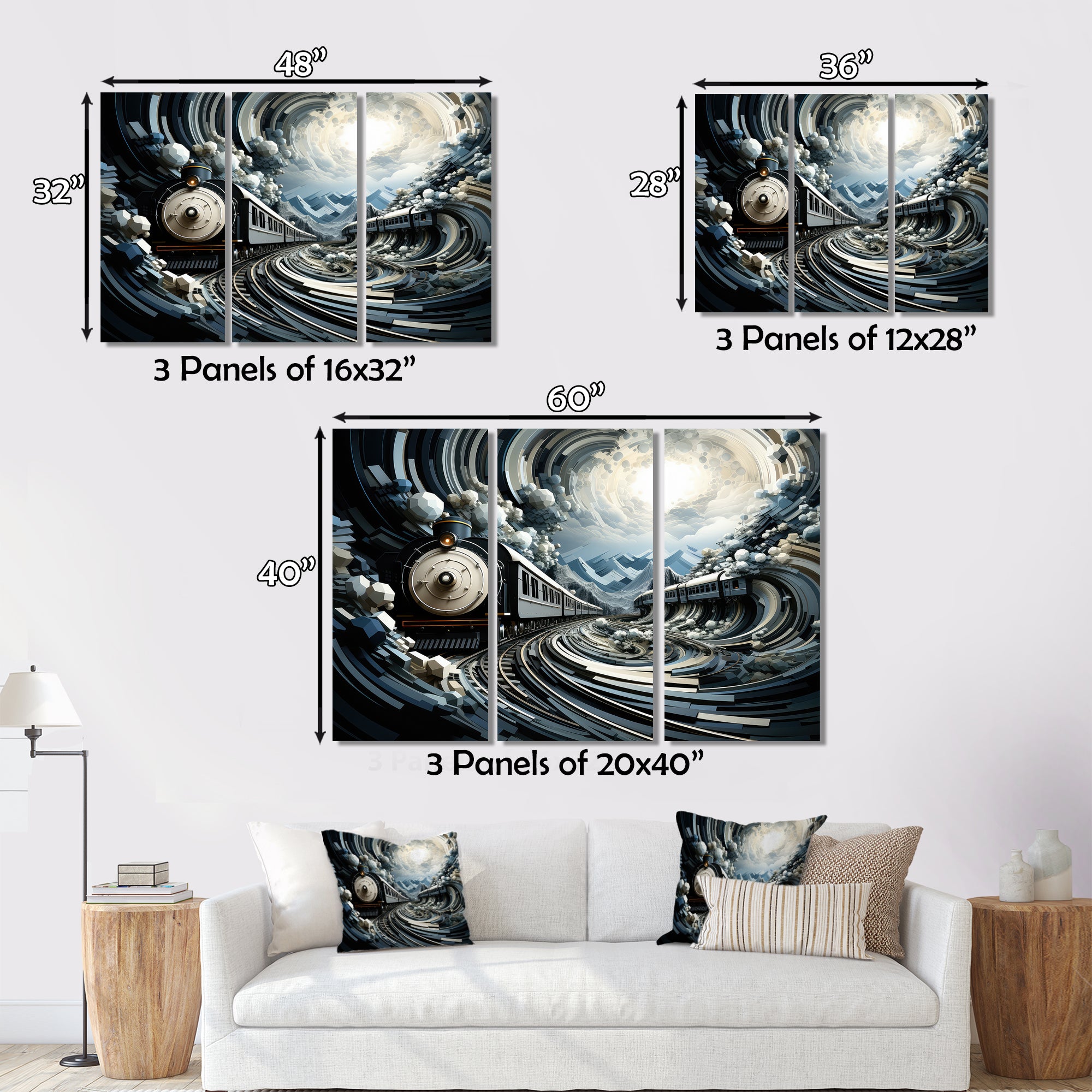 Train Geometric Momentum I - Train Canvas Wall Art