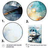 Teal Train Geometric Momentum I - Train Canvas Wall Art