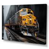 Yellow Grey Train Geometric Momentum Yellow I - Train Canvas Wall Art