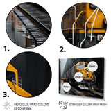 Yellow Grey Train Geometric Momentum Yellow I - Train Canvas Wall Art