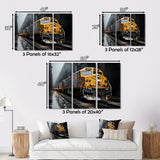 Yellow Grey Train Geometric Momentum Yellow I - Train Canvas Wall Art