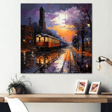 Train Industrial Elegance Pointillism I - Train Canvas Wall Art