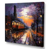Train Industrial Elegance Pointillism I - Train Canvas Wall Art