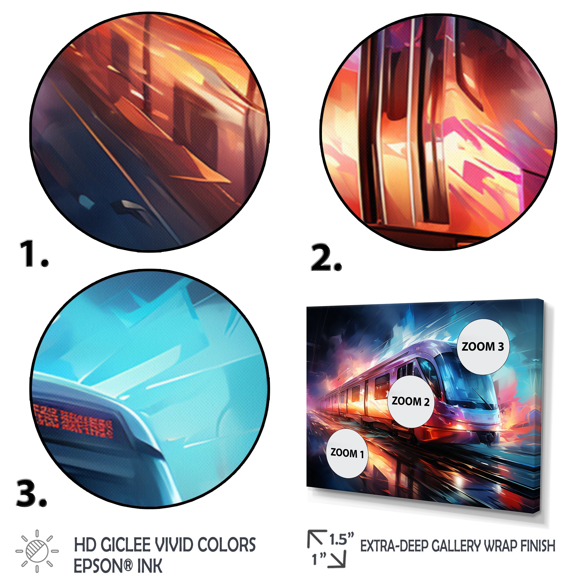 Abstract Train Luminous Journeys - Train Canvas Wall Art