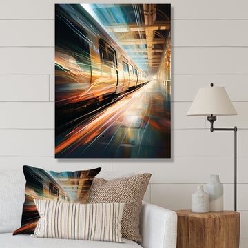 Train Luminous Trail Lights I - Train Canvas Wall Art