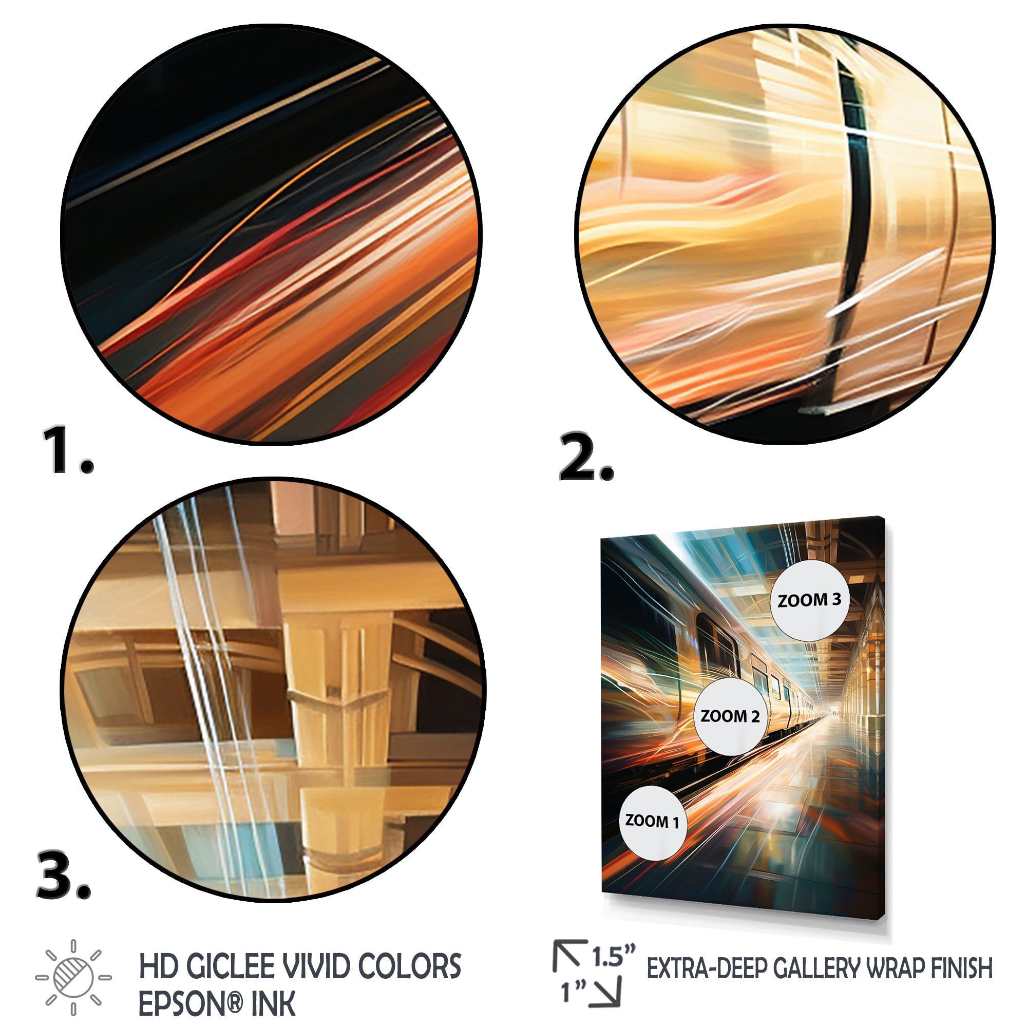 Train Luminous Trail Lights I - Train Canvas Wall Art