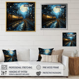 Train Luminous Trails Pointillism - Train Canvas Wall Art