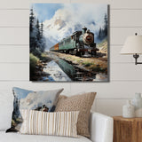 Train Majestic Passage Pointillism I - Train Canvas Wall Art