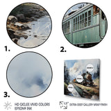 Train Majestic Passage Pointillism I - Train Canvas Wall Art