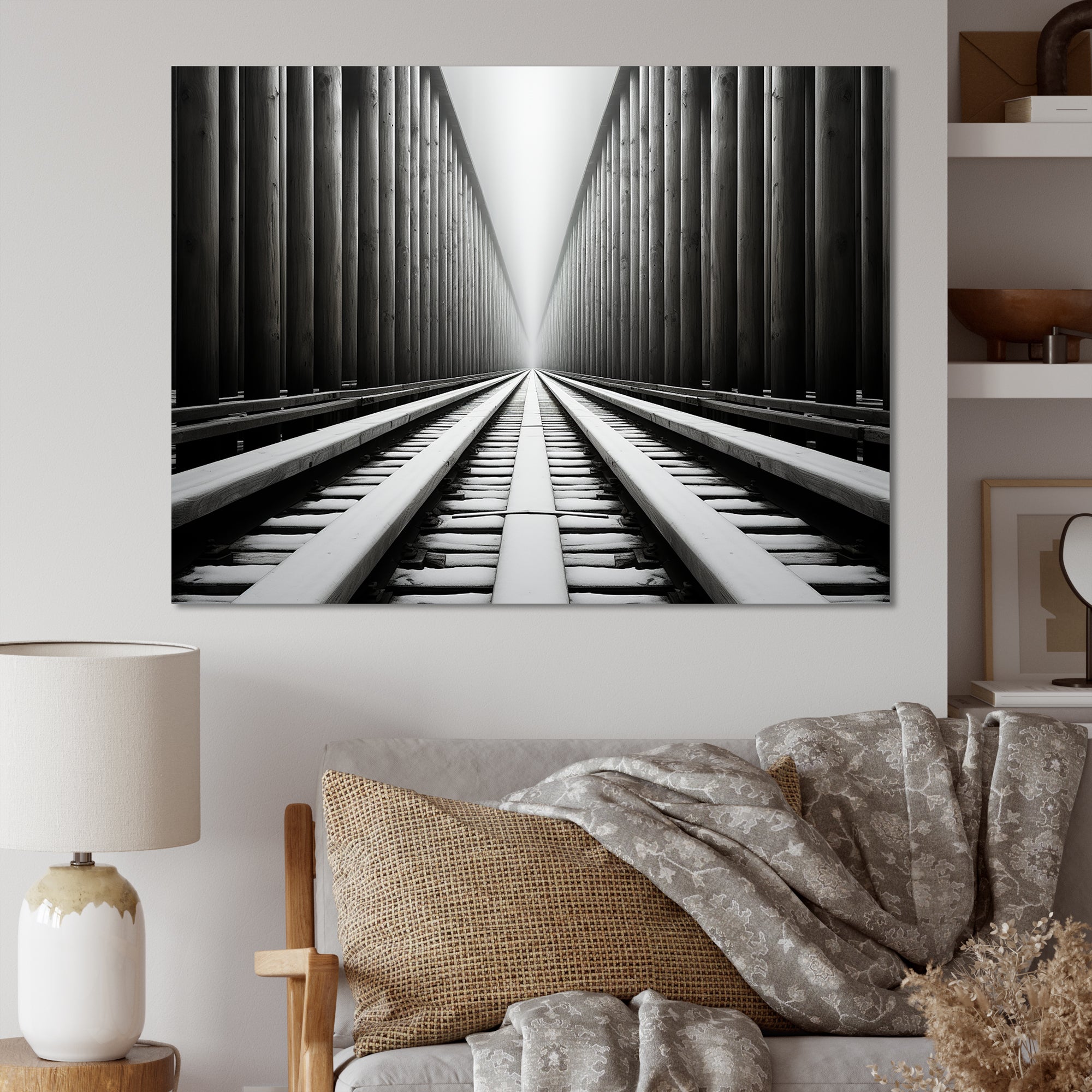 Train Minimalist Tracks I - Train Canvas Wall Art
