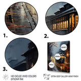 Train Misty Morning Pointillism I - Train Canvas Wall Art