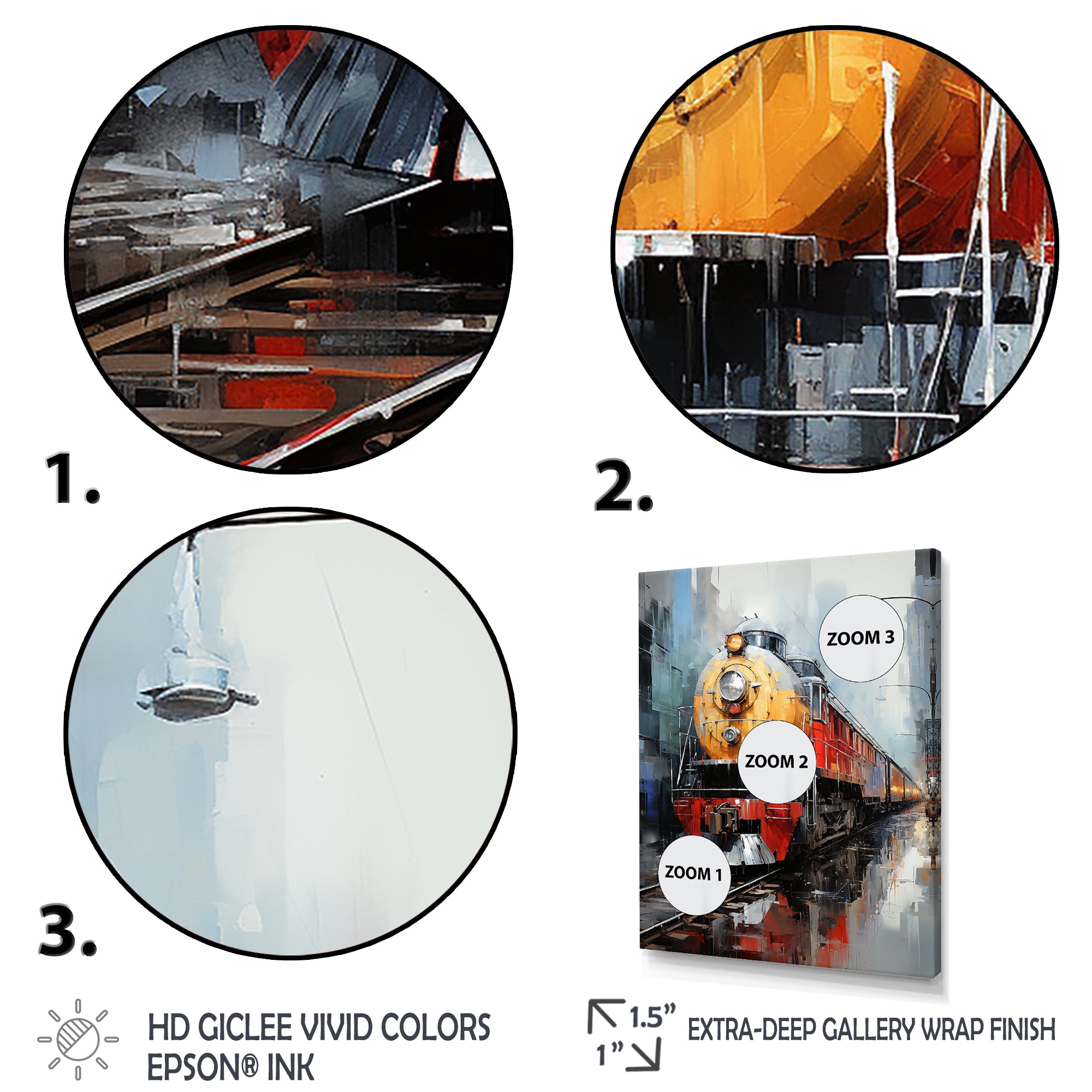 Yellow Red Train Tracks - Train Canvas Wall Art