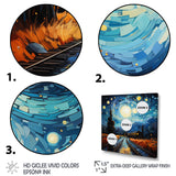 Blue Train Rails By Vincent I - Train Canvas Wall Art