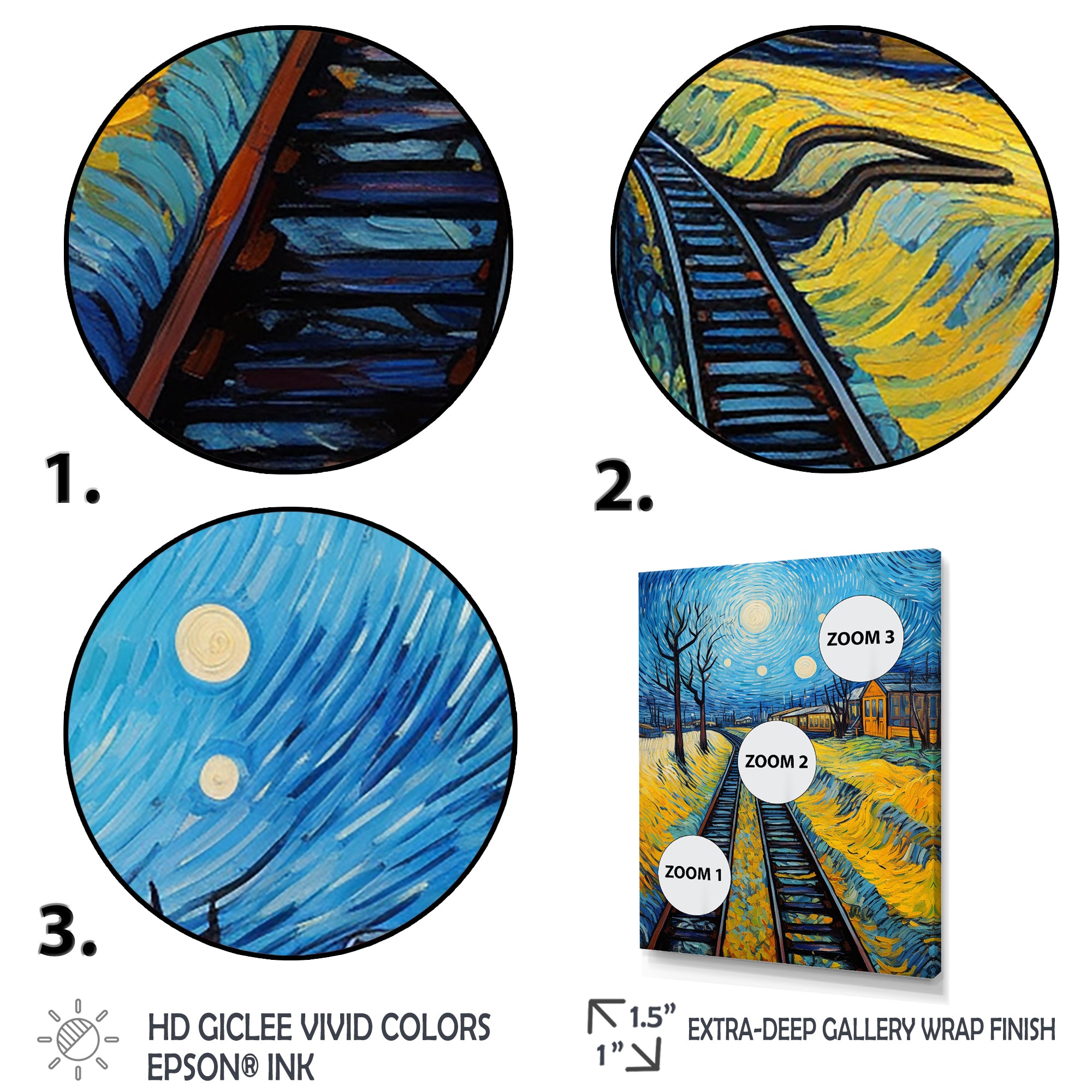 Yellow Grass Train Rails - Train Canvas Wall Art