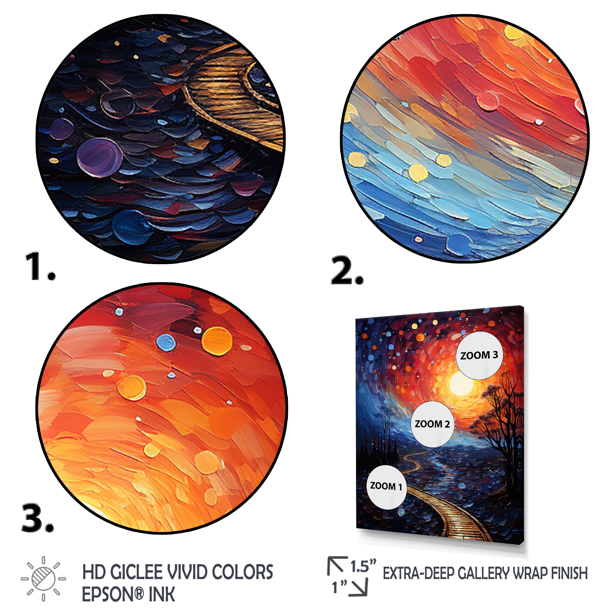 Orange Tree Aerial Dance Pointillism I - Train Canvas Wall Art