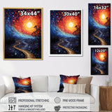 Orange Tree Aerial Dance Pointillism I - Train Canvas Wall Art