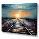 Peach Train Track Serene Railways - Train Canvas Wall Art