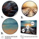 Peach Train Track Serene Railways - Train Canvas Wall Art