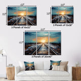 Peach Train Track Serene Railways - Train Canvas Wall Art
