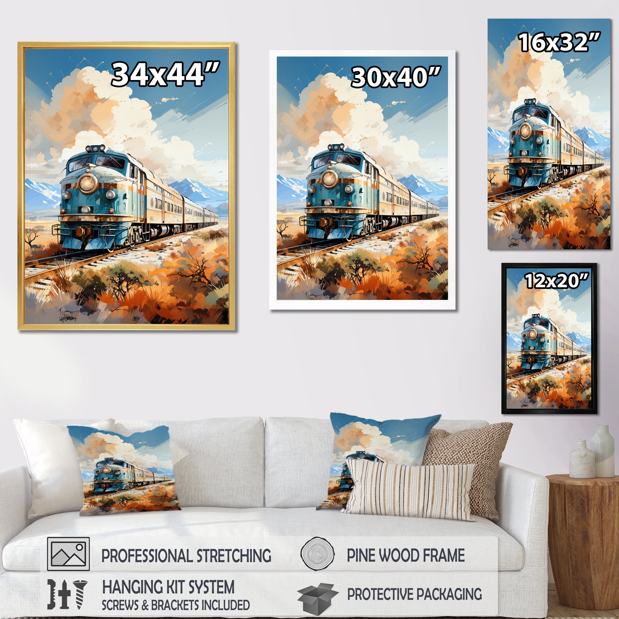 Abstract Train Sublime Landscapes I - Train Canvas Wall Art