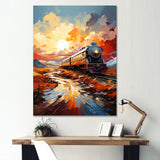 Orange Train Sublime Landscapes - Train Canvas Wall Art