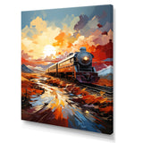 Orange Train Sublime Landscapes - Train Canvas Wall Art