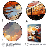 Orange Train Sublime Landscapes - Train Canvas Wall Art