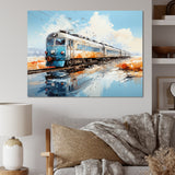 Blue Train Sublime Landscapes I - Train Canvas Wall Art