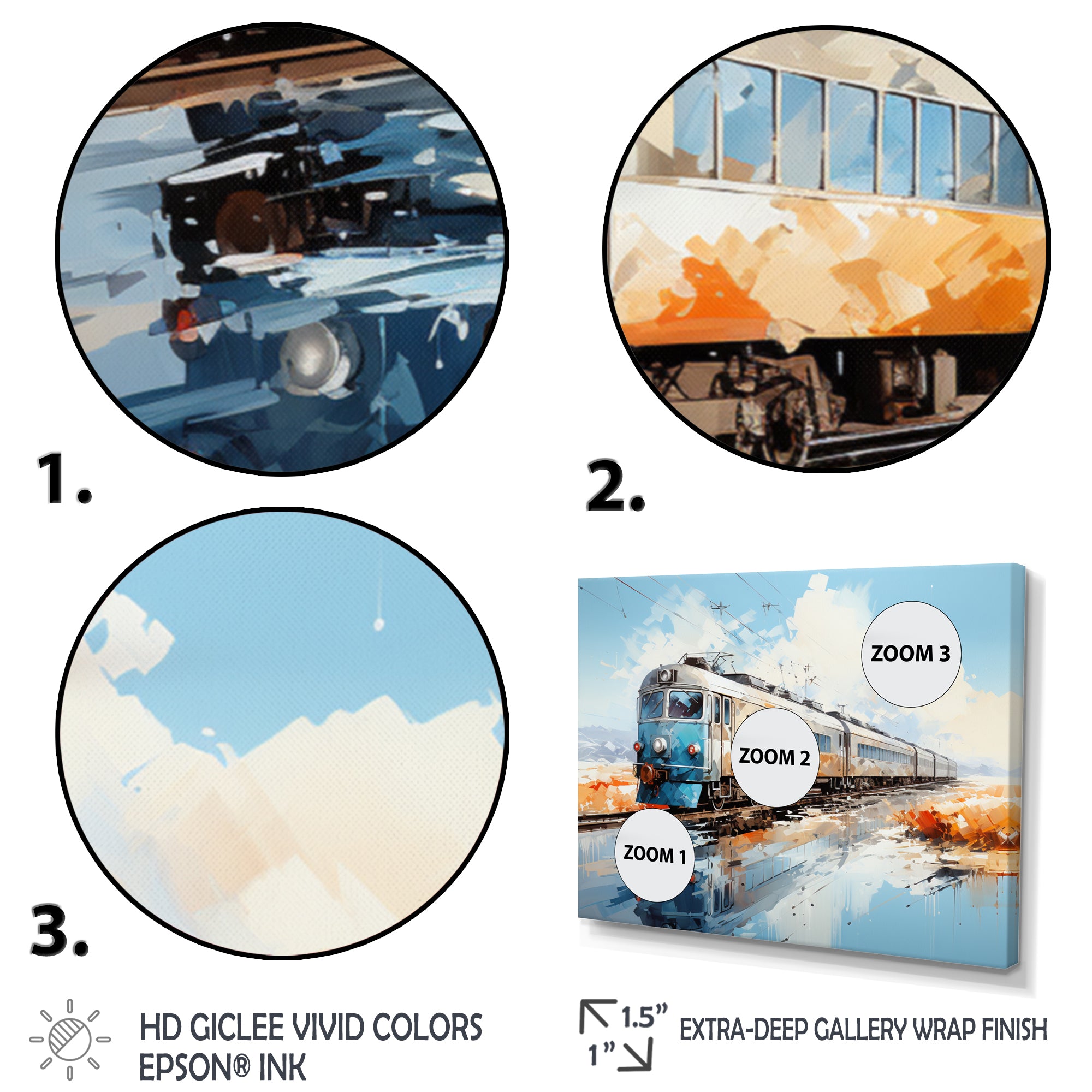 Blue Train Sublime Landscapes I - Train Canvas Wall Art