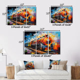 Abstract Train Synesthetic Symphonies - Train Canvas Wall Art