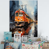 Orange Train Journey I - Train Canvas Wall Art