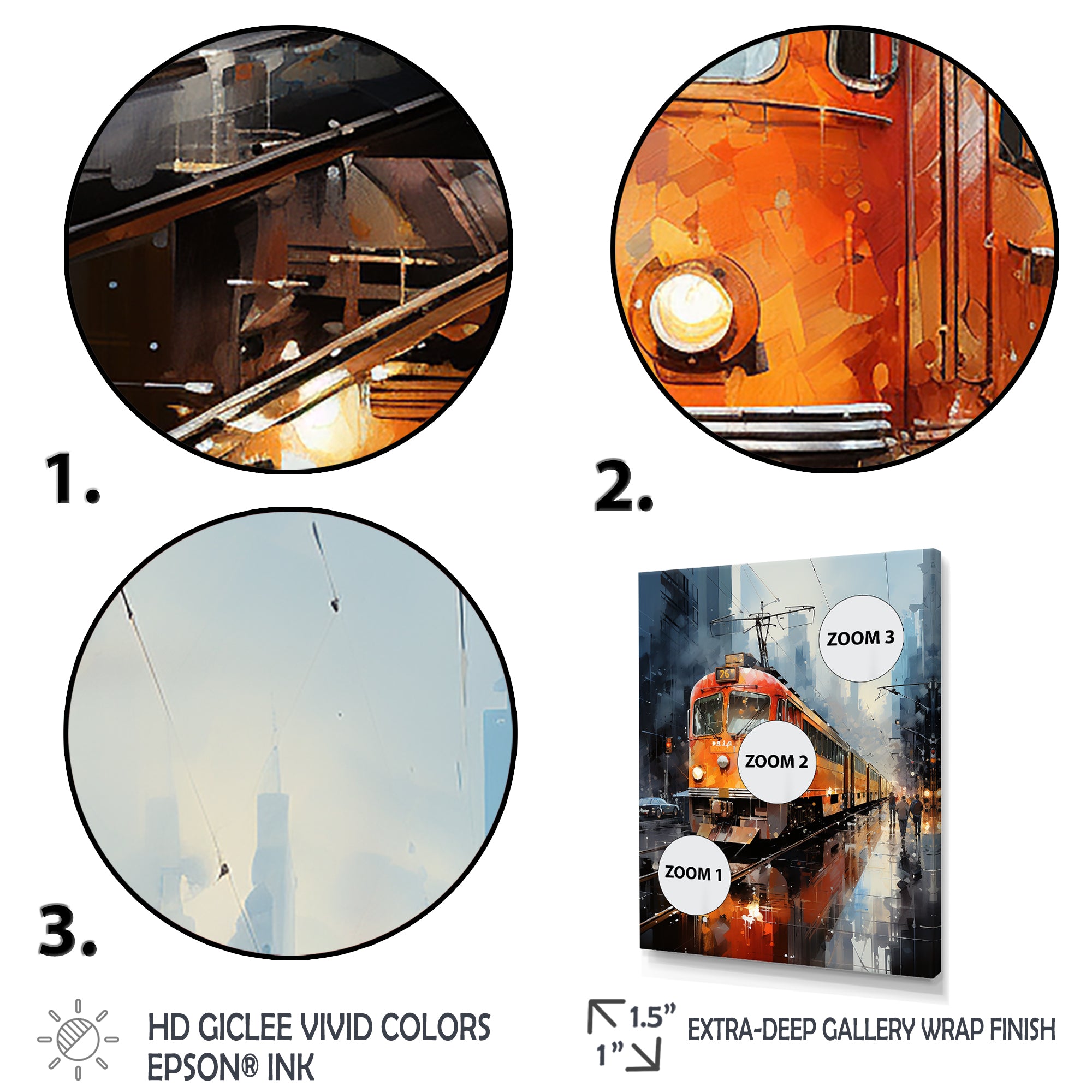 Orange Train Journey I - Train Canvas Wall Art