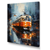 Orange White Train Journey - Train Canvas Wall Art