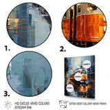 Orange White Train Journey - Train Canvas Wall Art