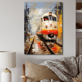 White Red Train Journey - Train Canvas Wall Art