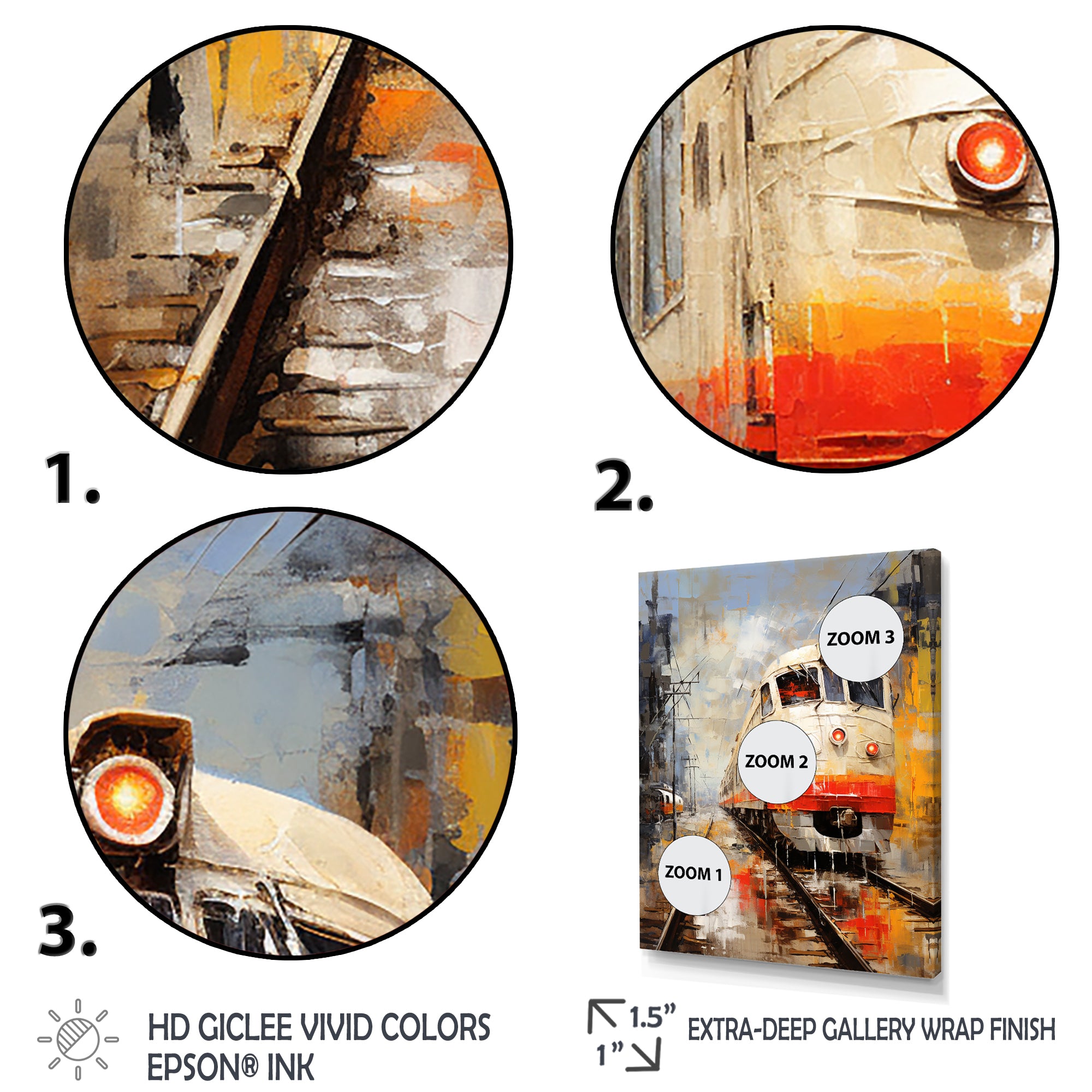 White Red Train Journey - Train Canvas Wall Art