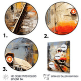 White Red Train Journey - Train Canvas Wall Art