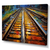 Orange Train Rails Track - Train Canvas Wall Art