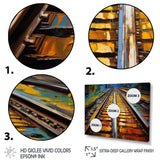 Orange Train Rails Track - Train Canvas Wall Art