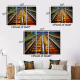 Orange Train Rails Track - Train Canvas Wall Art
