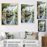 Tranquil Train Retreat Pointillism - Train Canvas Wall Art