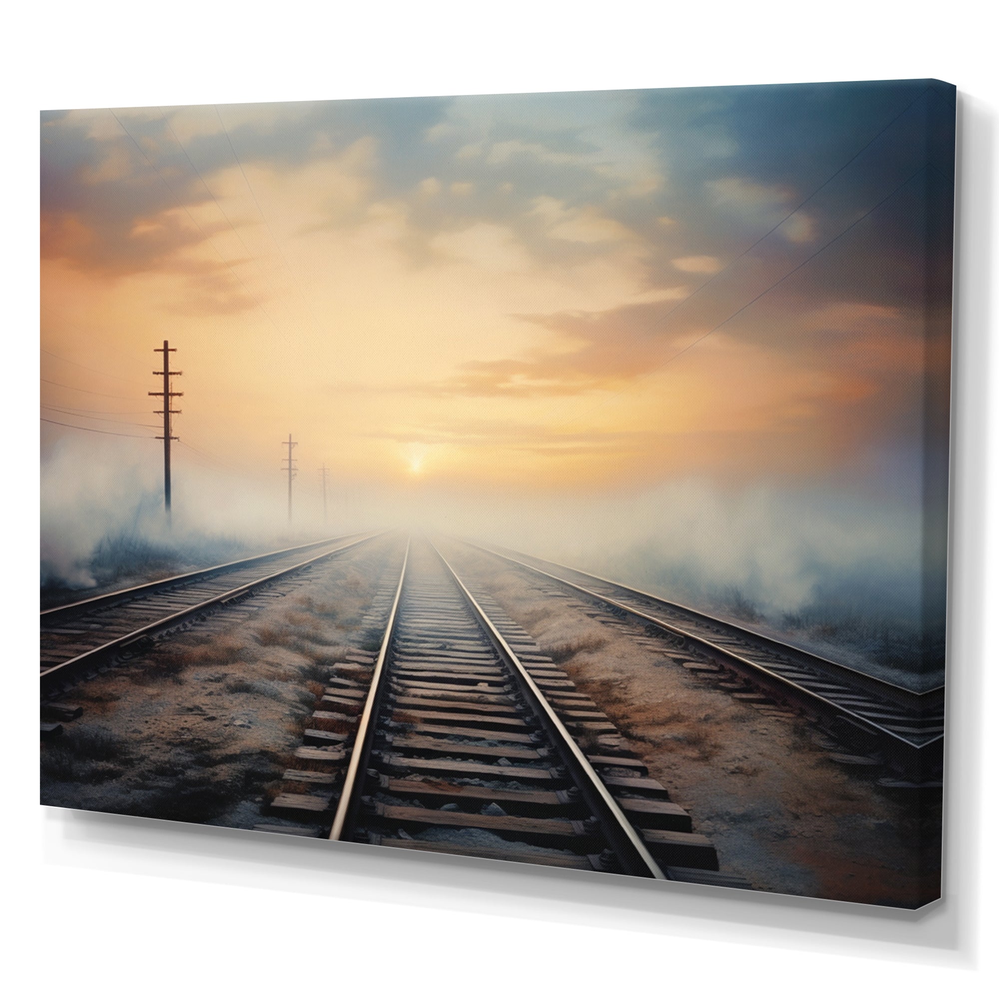 Train Transcendent Tracks - Train Canvas Wall Art