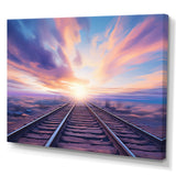 Purple Train Transcendent Tracks - Train Canvas Wall Art