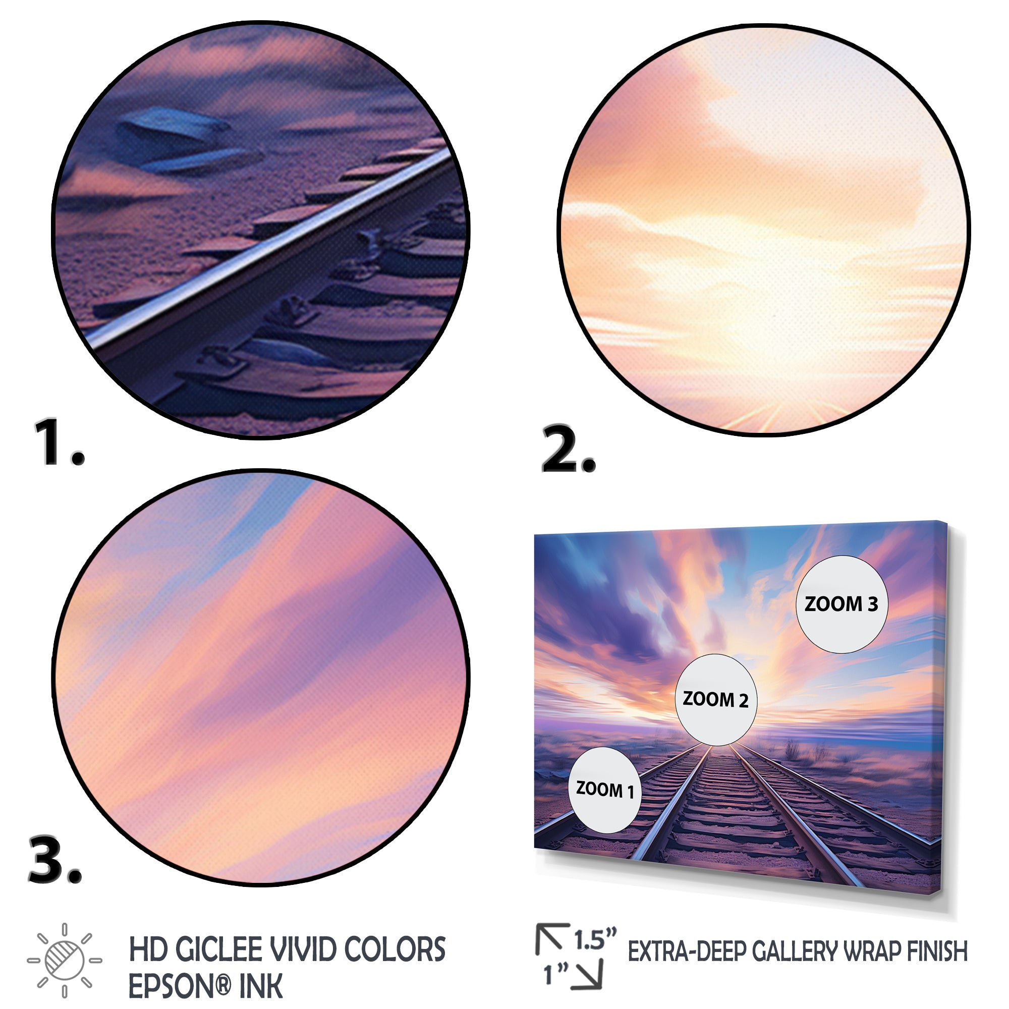 Purple Train Transcendent Tracks - Train Canvas Wall Art