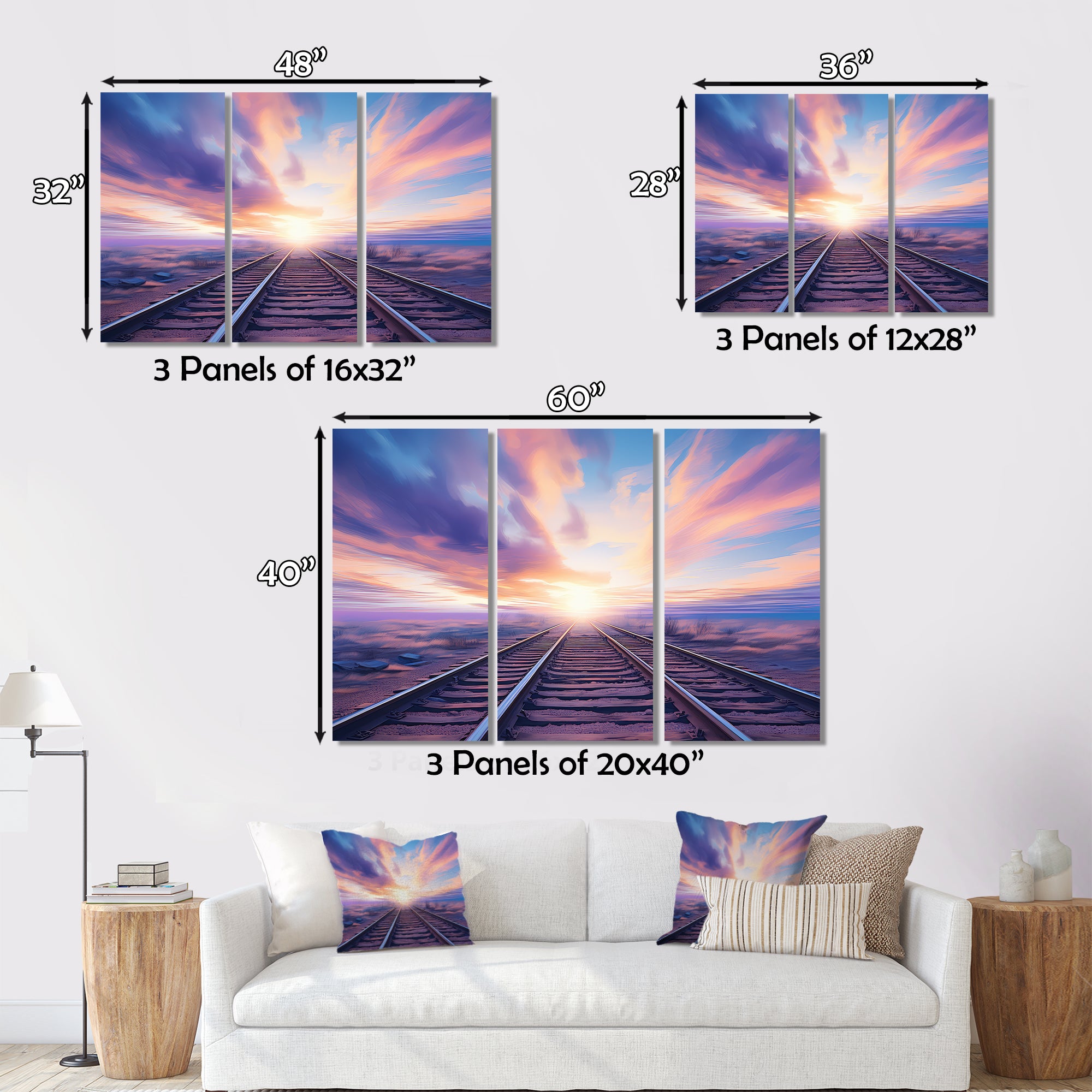 Purple Train Transcendent Tracks - Train Canvas Wall Art