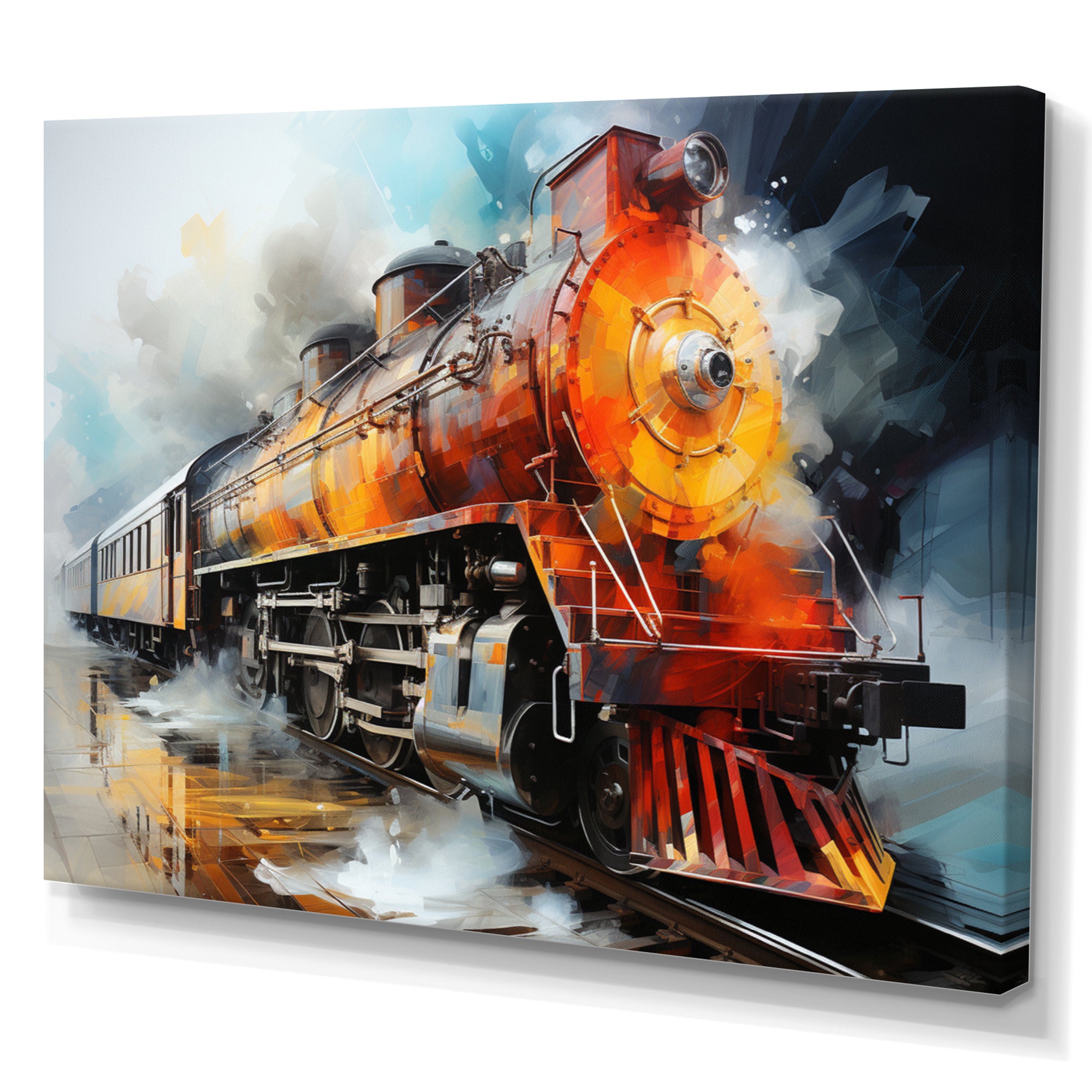 Abstract Train Translucent Rhythms I - Train Canvas Wall Art
