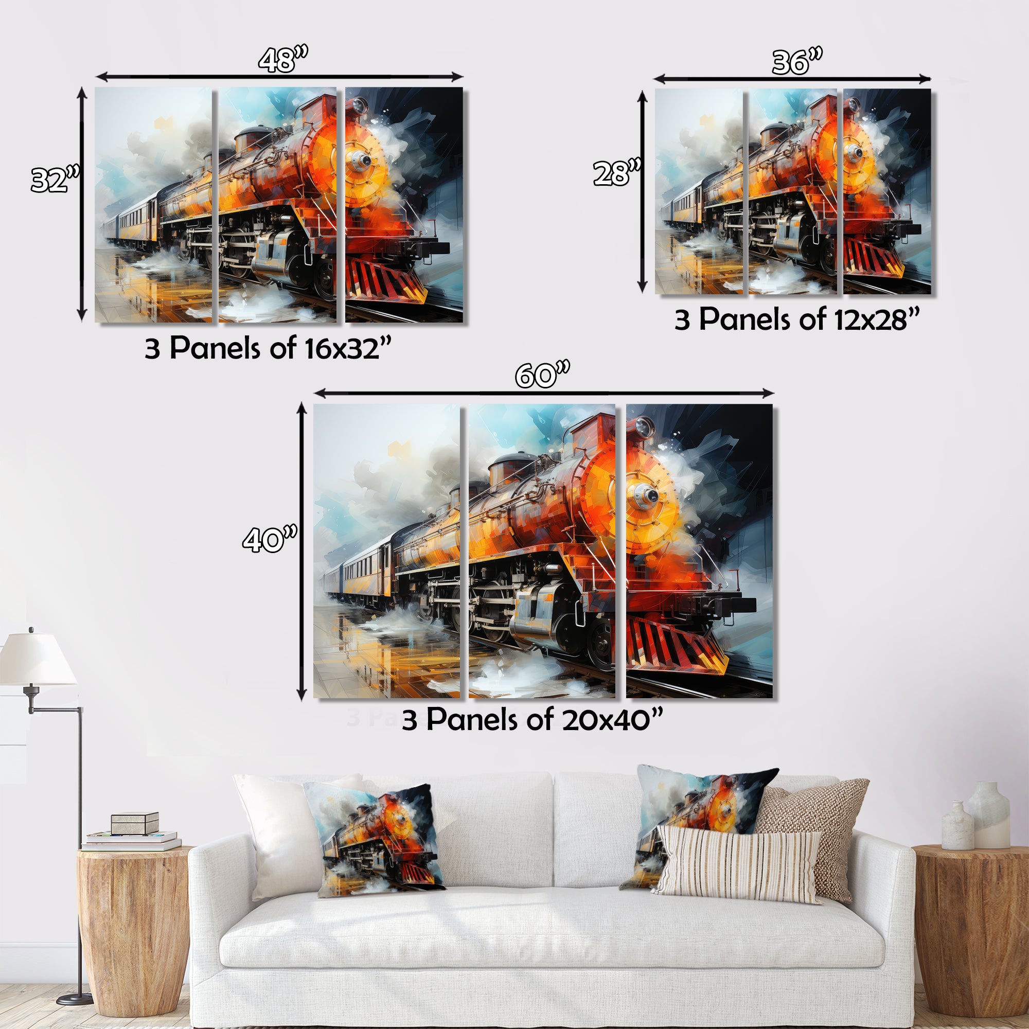 Abstract Train Translucent Rhythms I - Train Canvas Wall Art